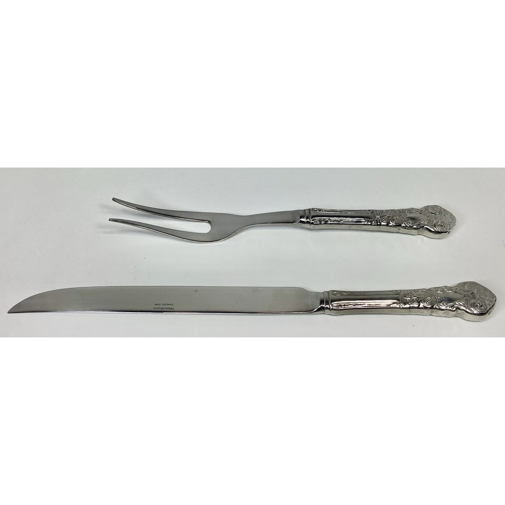 Reed & Barton RENAISSANCE Stainless Glossy Carving Set Knife‎ & Fork Set